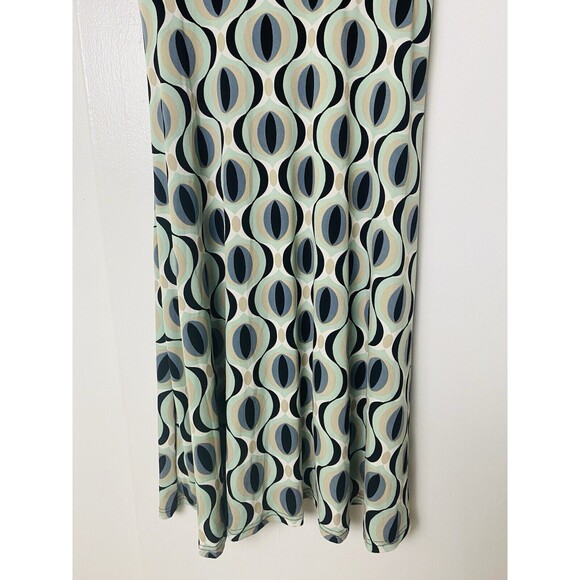 Dressbarn A-Line Dress Women's Size 4 Multicolor Geometric Tie Waist V Neck - Picture 10 of 13